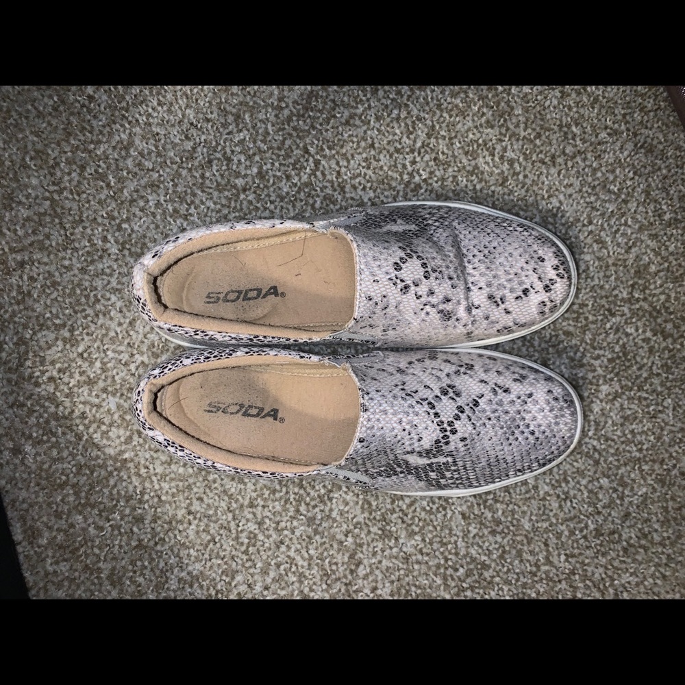 Snakeskin Slip On Shoes